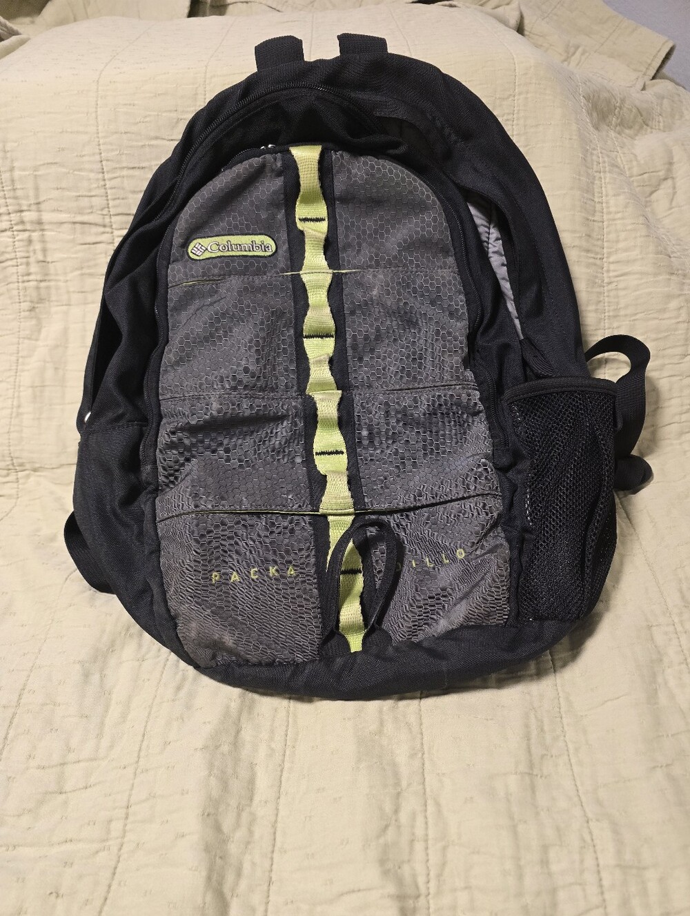 Columbia Gray Backpack with Lime Accent Packadillo